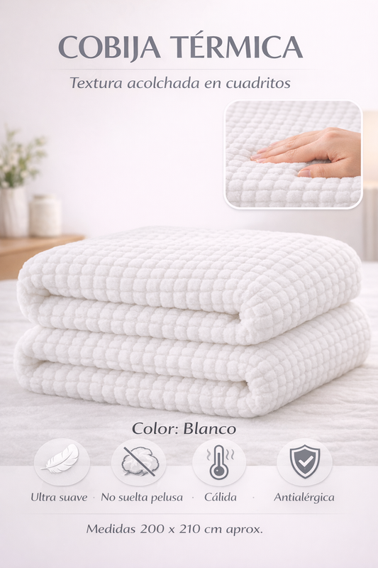 Nueva Cobija Térmica “Duerme entre Nubes” – Súper Abrigadora y Suave