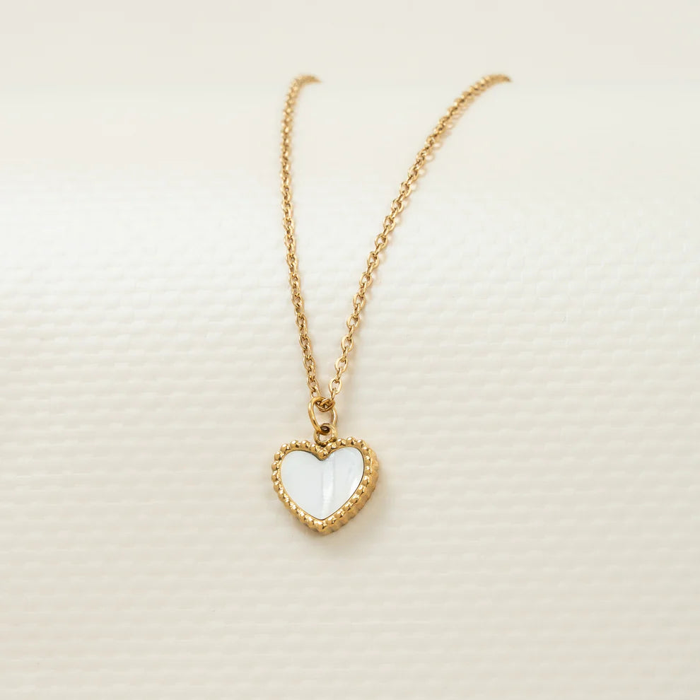 Cadena White Heart Mujer-Oro Laminado 18K