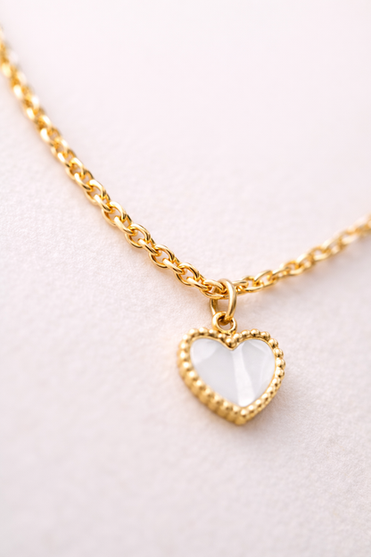 Cadena White Heart Mujer-Oro Laminado 18K