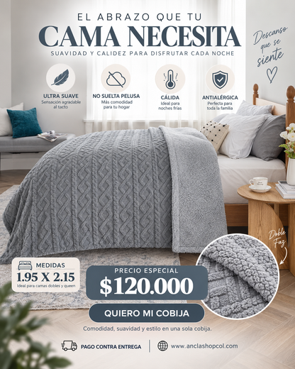 Cobija Trenzada Ovejera– Térmica 1.95x2.15