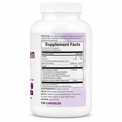 MULTI COLLAGEN PEPTIDES-5 tipos de colágeno 120 CAPSULAS