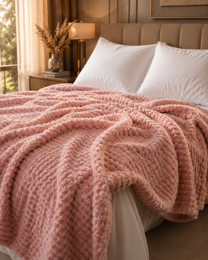 Convierte tu cama en una experiencia de hotel premium-Pack 2 Almohadas + 1 Cobija Piel de Conejo