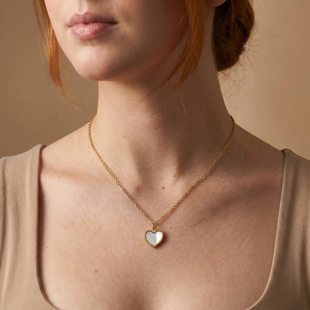 Cadena White Heart Mujer-Oro Laminado 18K
