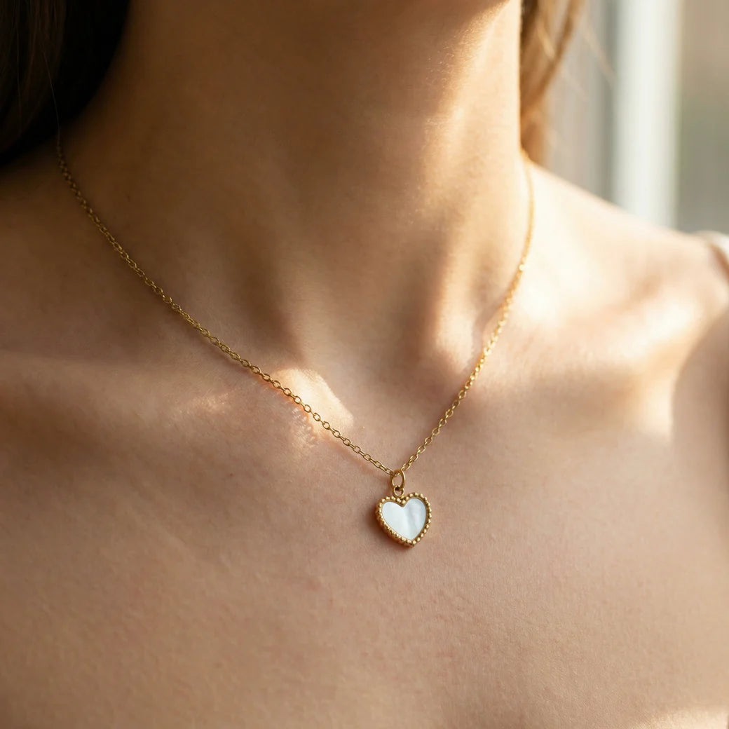 Cadena White Heart Mujer-Oro Laminado 18K
